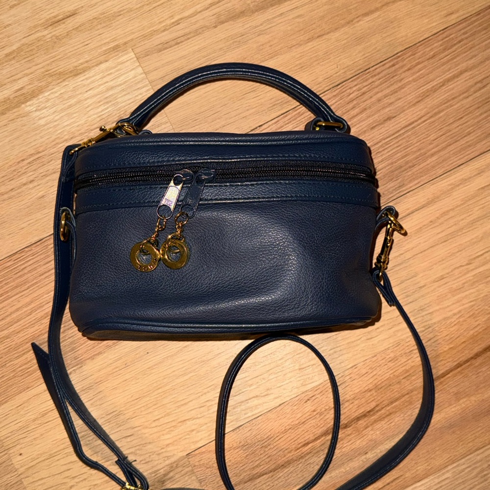 Elegant Navy Blue Leather Handbag